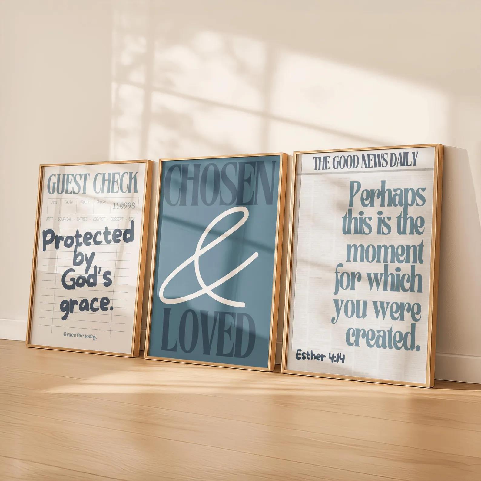 Custom Map Poster - Christian Bible Verse Chosen & Loved