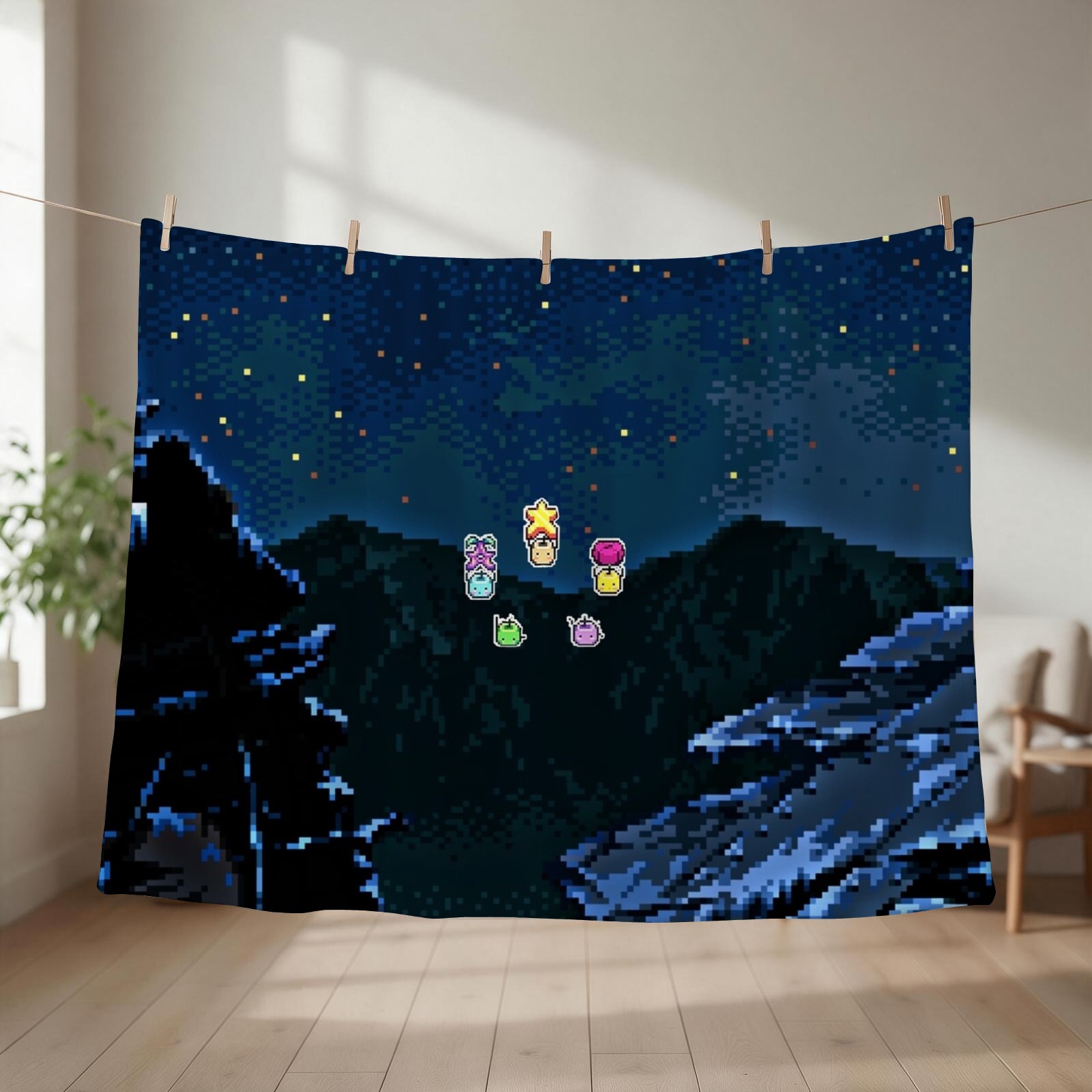 Custom Night Sky - Junimos night sky Throw Blanket christmas