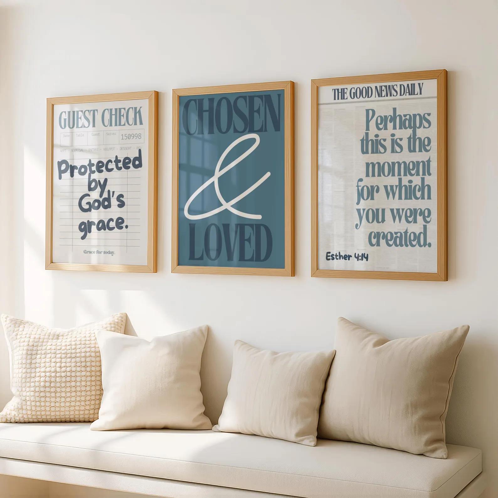 Christian Bible Verse Chosen & - Custom Map Poster ulasan dan harga