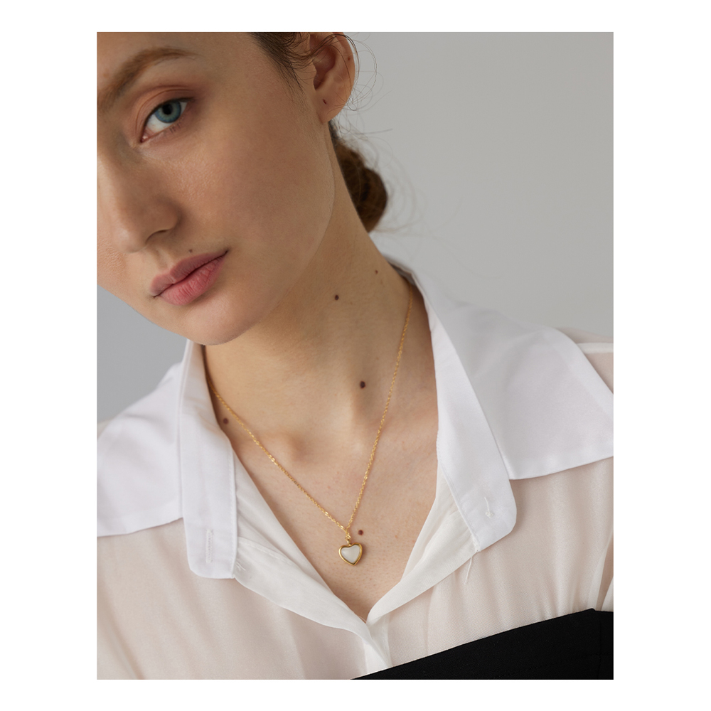 Yhpup Stainless Steel Heart Pe - Birth Flower Necklace ulasan dan harga