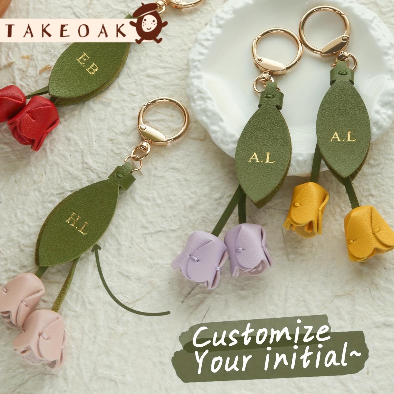 Customized Initals Leather Tul - Monogram Keychain Leather ulasan dan harga
