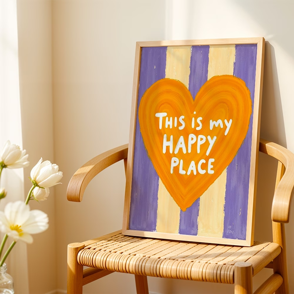 Modern,Retro This Is My Happy  - Custom Map Poster ulasan dan harga