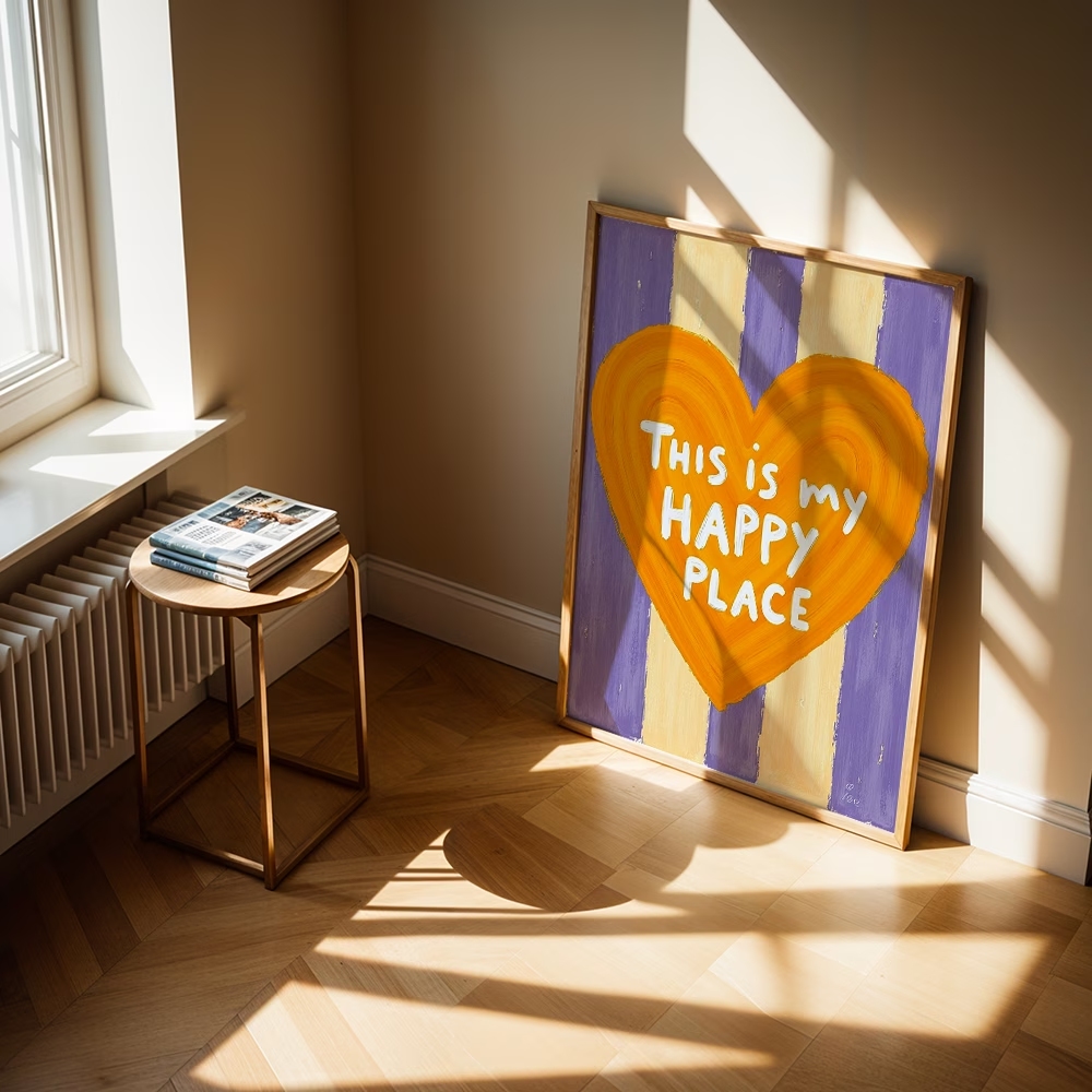 Modern,Retro This Is My Happy  - Custom Map Poster ulasan dan harga