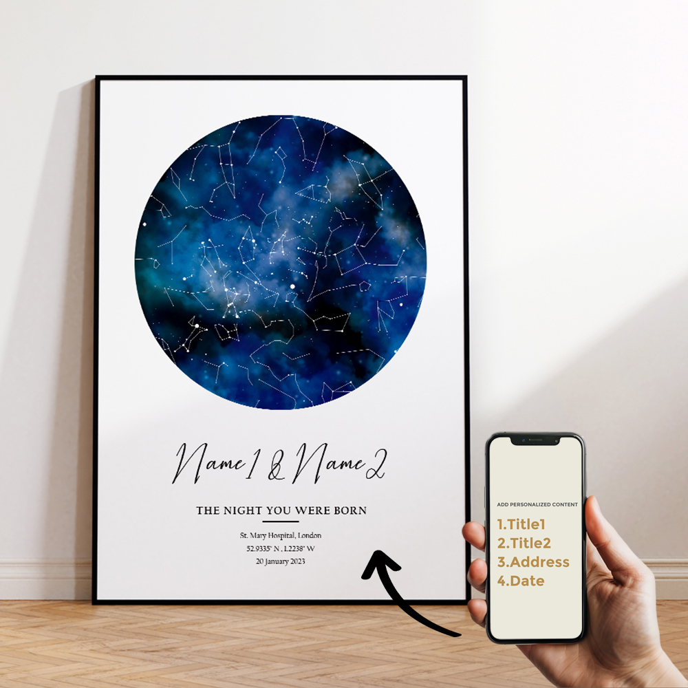 Modern Custom Personalized Nig - Custom Star Map ulasan dan harga
