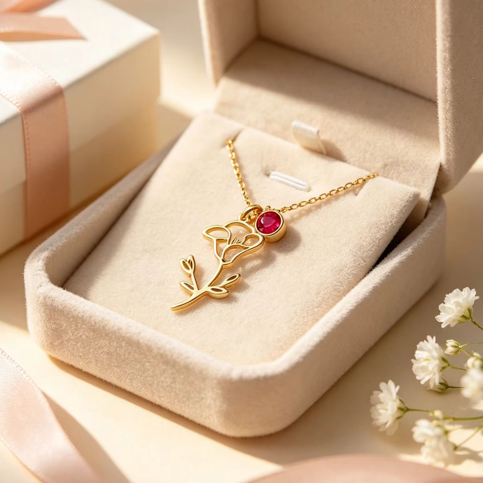 Customized Birth Moon Flower S - Birth Flower Necklace ulasan dan harga