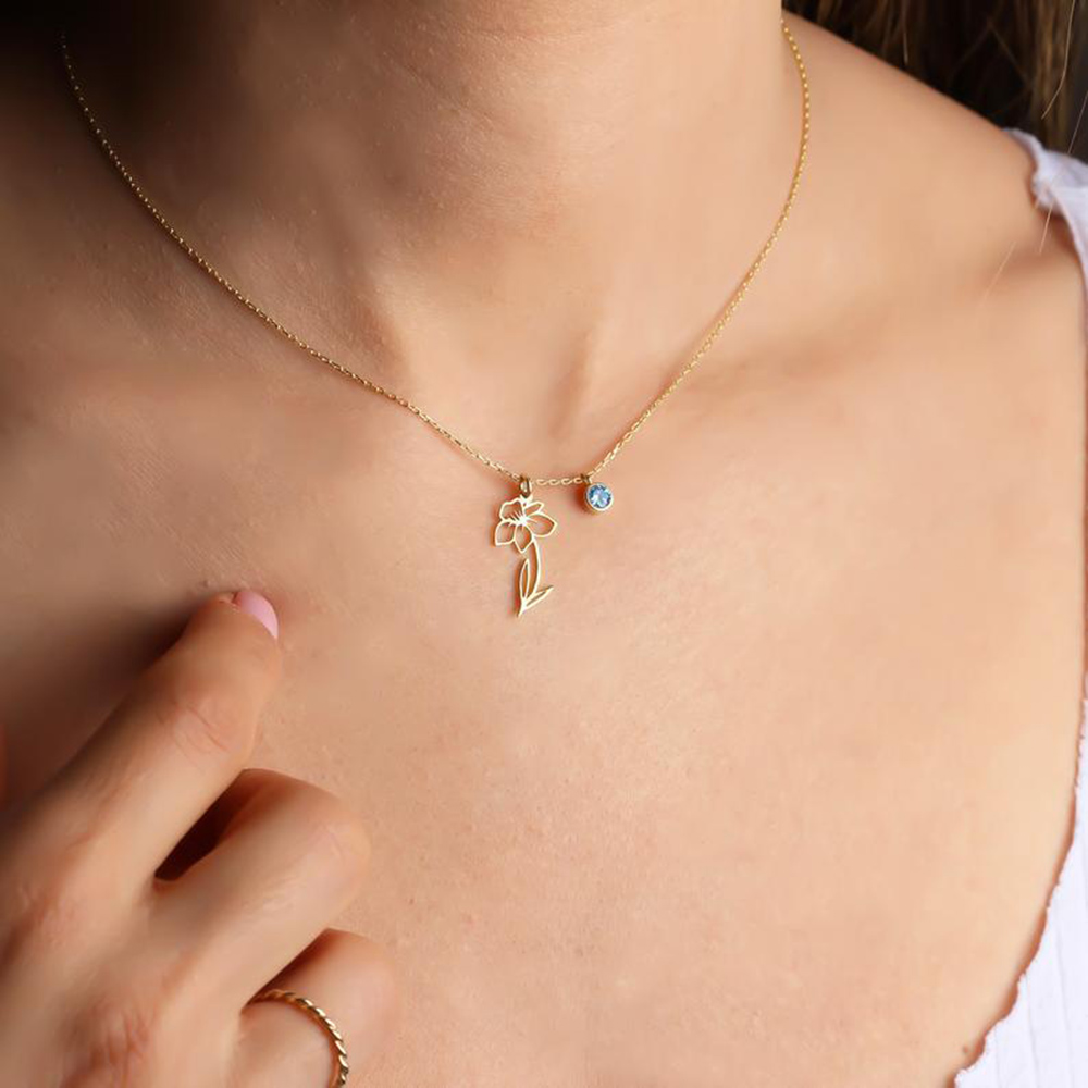 Customized Birth Moon Flower S - Birth Flower Necklace ulasan dan harga